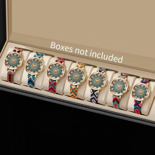 ساعات نسائية عصرية عتيقة بحزام منسوج ساعات يد كوارتز للسيدات Reloj Mujer