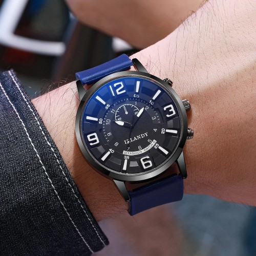 ساعة يد للرجال ساعة كوارتز معصم سيليكون حزام الساعات الرياضية للرجل ساعة Reloj Hombre (بدون صندوق)