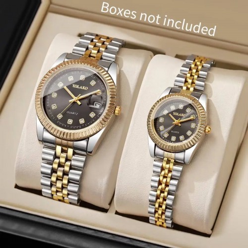 ساعات الزوجين الموضة الفاخرة الرجال و النساء كوارتز ساعة اليد Reloj Hombre Mujer (بدون صندوق)