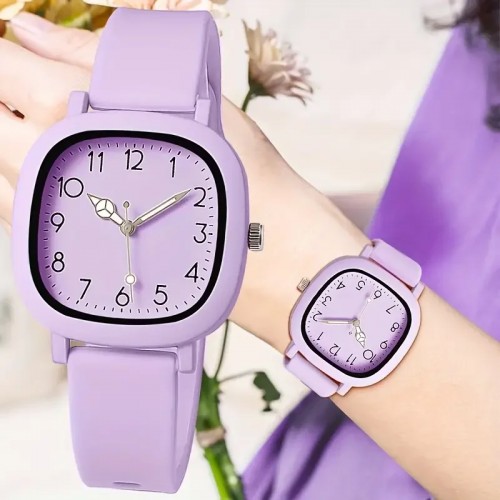  سيليكون الساعات مربع السيدات كوارتز ساعة اليد للفتيات ساعة Reloj Mujer