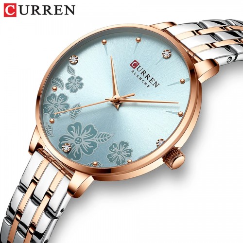 CURREN جديدة للنساء ساعات الفولاذ المقاوم للصدأ رقيقة جدا رومانسية 