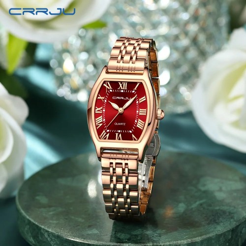 CRRJU مقاوم للماء ساعة كوارتز  سوار 